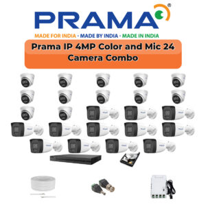 Prama 24 Camera 4MP IP CCTV Combo Kit | RanginView Dual Light + Mic | 32CH NVR | 2×4TB HDD