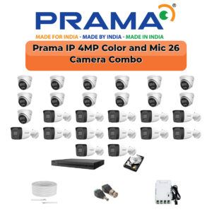 Prama 26 Camera 4MP IP CCTV Combo Kit | RanginView Dual Light + Mic | 32CH NVR | 1×4TB + 1×6TB HDD