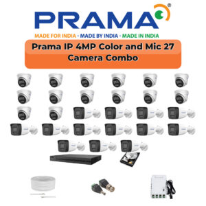Prama 27 Camera 4MP IP CCTV Combo Kit | RanginView Dual Light + Mic | 32CH NVR | 1×4TB + 1×6TB HDD