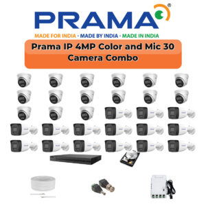 Prama 30 Camera 4MP IP CCTV Combo Kit | RanginView Dual Light + Mic | 32CH NVR | 2×6TB HDD