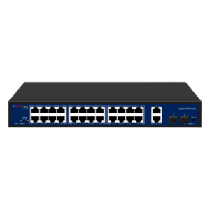 CP Plus 24 Port Gigabit Unmanaged PoE Switch with 2 Gigabit Uplink & 2 SFP Ports | CP-DNW-GPU24G2F2-30