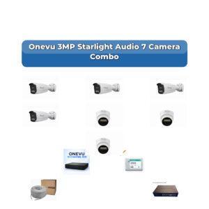 Onevu 7 Camera 3MP IP CCTV Combo Kit | Starlight Audio | 10CH NVR | 1×1TB HDD