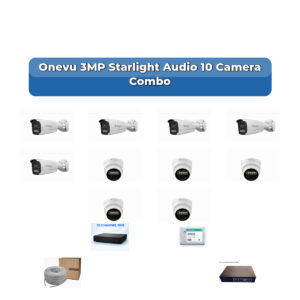Onevu 10 Camera 3MP IP CCTV Combo Kit | Starlight Audio | 10CH NVR | 1×2TB HDD