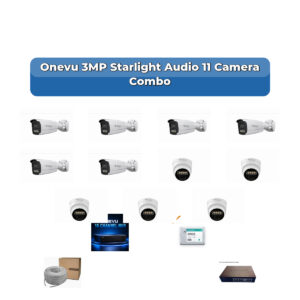 Onevu 11 Camera 3MP IP CCTV Combo Kit | Starlight Audio | 16CH NVR | 1×2TB HDD