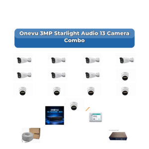 Onevu 13 Camera 3MP IP CCTV Combo Kit | Starlight Audio | 16CH NVR | 1×4TB HDD
