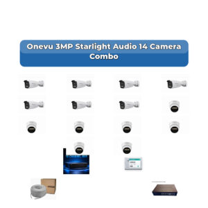 Onevu 14 Camera 3MP IP CCTV Combo Kit | Starlight Audio | 16CH NVR | 1×4TB HDD