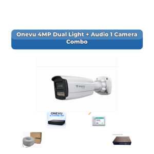 Onevu 1 Camera 4MP IP CCTV Combo Kit | Dual Light + Audio | 10CH NVR | 1×500GB HDD