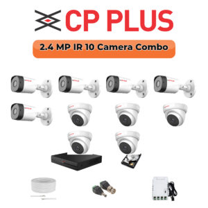 CP Plus 10 Camera 2.4MP HD CCTV Combo Kit | CCTV | 16CH DVR / XVR | 1×2TB