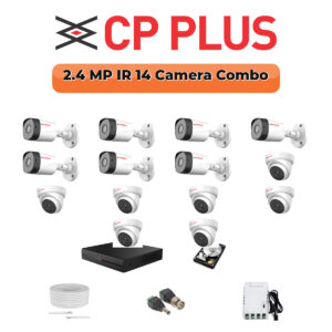 CP Plus 14 Camera 2.4MP HD CCTV Combo Kit | CCTV | 16CH DVR / XVR | 1×4TB