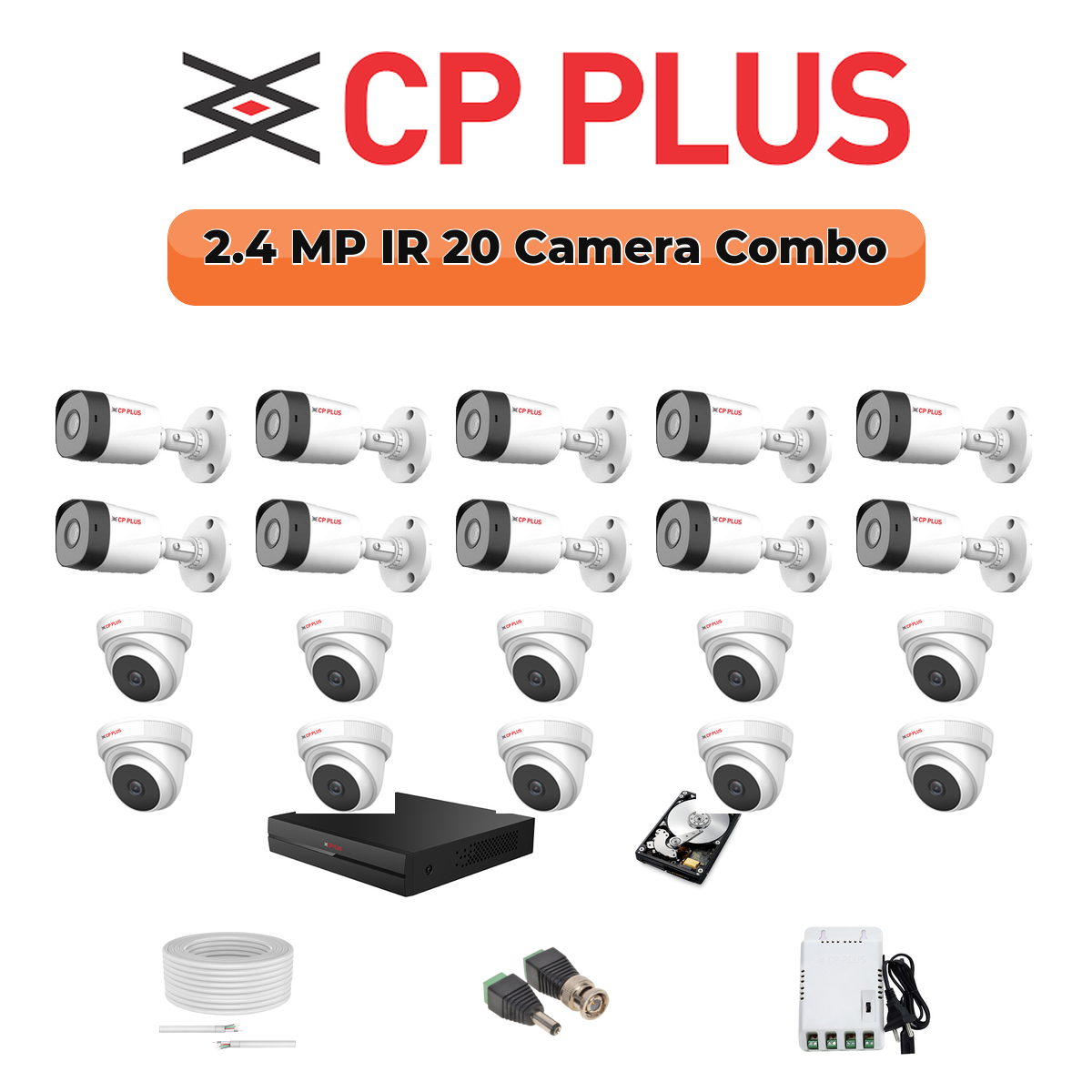 CP Plus 20 Camera 2.4MP HD CCTV Combo Kit | CCTV | 32CH DVR / XVR | 1×4TB + 1×2TB 1 CP Plus 20 Camera 2.4MP HD CCTV Combo Kit | CCTV | 32CH DVR / XVR | 1×4TB + 1×2TB