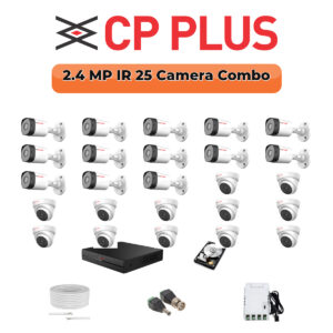 CP Plus 25 Camera 2.4MP HD CCTV Combo Kit | CCTV | 32CH DVR / XVR | 1×4TB + 1×6TB
