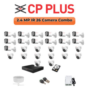 CP Plus 26 Camera 2.4MP HD CCTV Combo Kit | CCTV | 32CH DVR / XVR | 1×4TB + 1×6TB