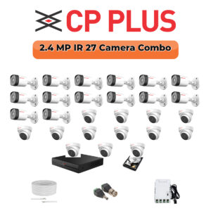 CP Plus 27 Camera 2.4MP HD CCTV Combo Kit | CCTV | 32CH DVR / XVR | 1×4TB + 1×6TB
