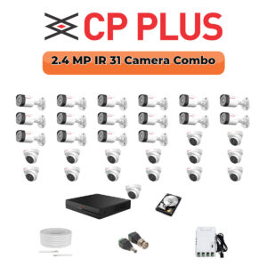 CP Plus 31 Camera 2.4MP HD CCTV Combo Kit | CCTV | 32CH DVR / XVR | 2×6TB