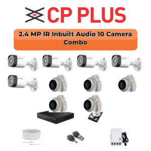 CP Plus 10 Camera 2.4MP HD CCTV Combo Kit | CCTV | 16CH DVR / XVR | 1×2TB