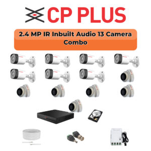 CP Plus 13 Camera 2.4MP HD CCTV Combo Kit | CCTV | 16CH DVR / XVR | 1×4TB