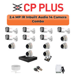 CP Plus 14 Camera 2.4MP HD CCTV Combo Kit | CCTV | 16CH DVR / XVR | 1×4TB