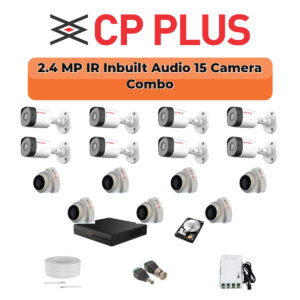 CP Plus 15 Camera 2.4MP HD CCTV Combo Kit | CCTV | 16CH DVR / XVR | 1×4TB