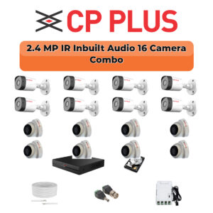 CP Plus 16 Camera 2.4MP HD CCTV Combo Kit | CCTV | 16CH DVR / XVR | 1×4TB