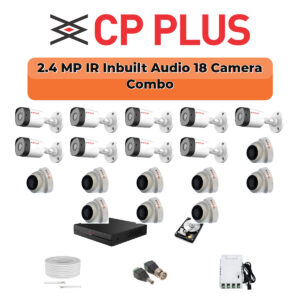 CP Plus 18 Camera 2.4MP HD CCTV Combo Kit | CCTV | 32CH DVR / XVR | 1×4TB + 1×2TB