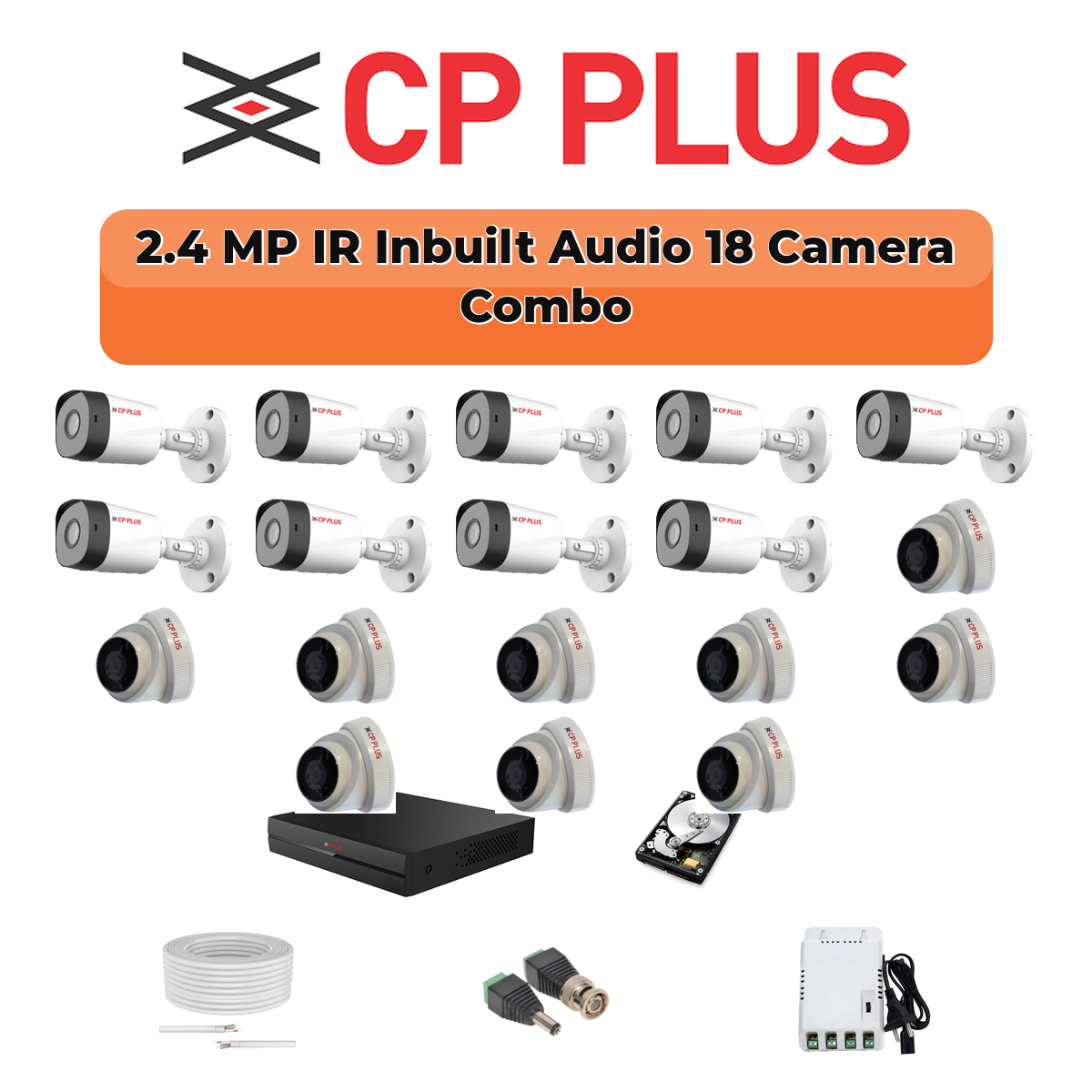 CP Plus 18 Camera 2.4MP HD CCTV Combo Kit | CCTV | 32CH DVR / XVR | 1×4TB + 1×2TB 1 CP Plus 18 Camera 2.4MP HD CCTV Combo Kit | CCTV | 32CH DVR / XVR | 1×4TB + 1×2TB