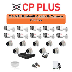 CP Plus 19 Camera 2.4MP HD CCTV Combo Kit | CCTV | 32CH DVR / XVR | 1×4TB + 1×2TB
