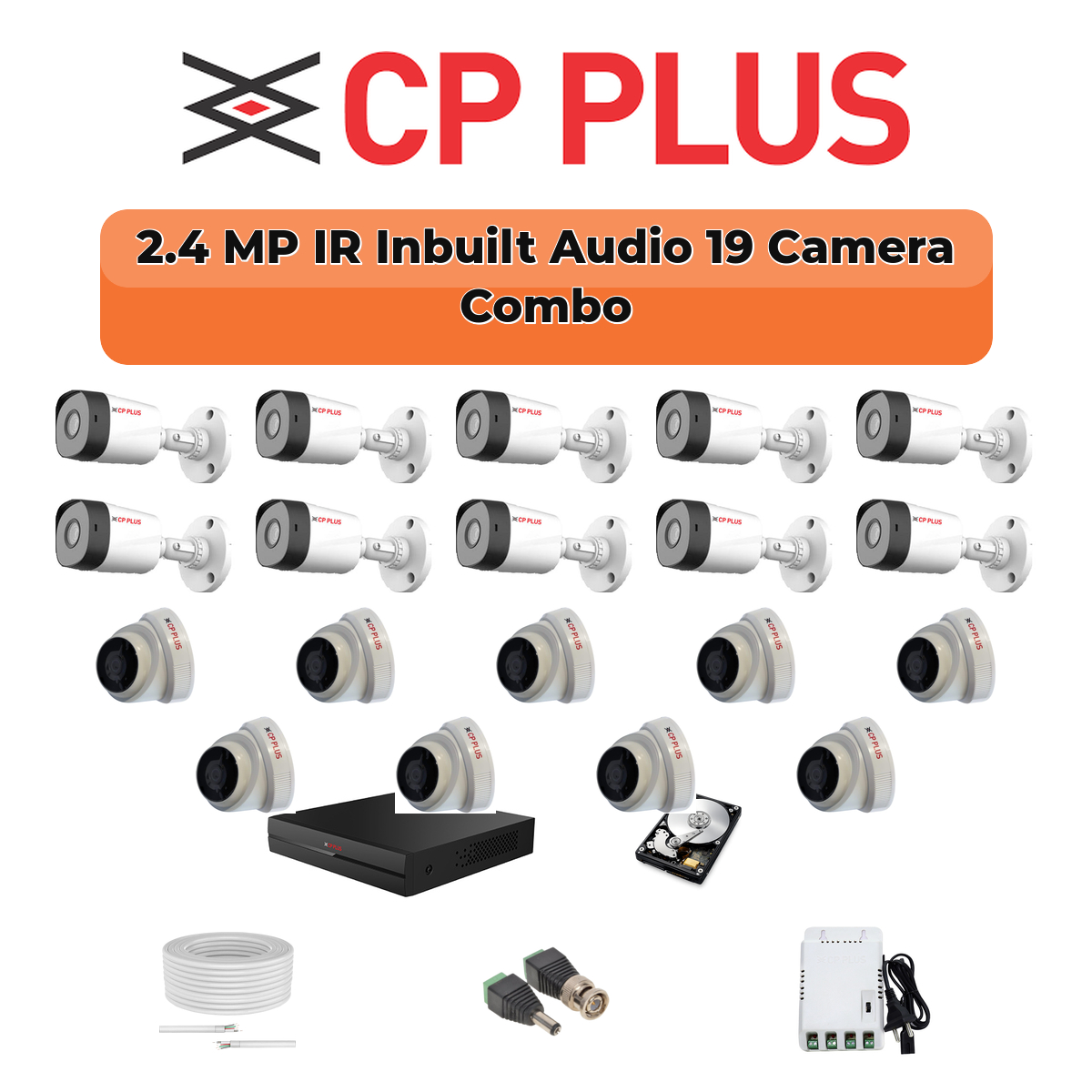 CP Plus 19 Camera 2.4MP HD CCTV Combo Kit | CCTV | 32CH DVR / XVR | 1×4TB + 1×2TB 1 CP Plus 19 Camera 2.4MP HD CCTV Combo Kit | CCTV | 32CH DVR / XVR | 1×4TB + 1×2TB