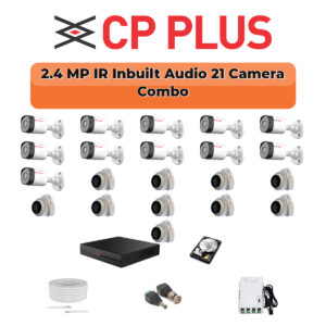 CP Plus 21 Camera 2.4MP HD CCTV Combo Kit | CCTV | 32CH DVR / XVR | 2×4TB