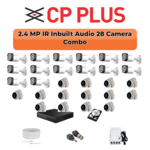 CP Plus 28 Camera 2.4MP HD CCTV Combo Kit | CCTV | 32CH DVR / XVR | 1×4TB + 1×6TB