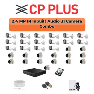 CP Plus 31 Camera 2.4MP HD CCTV Combo Kit | CCTV | 32CH DVR / XVR | 2×6TB