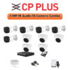 CP Plus 10 Camera 5MP HD CCTV Combo Kit | Built-in Mic | 16CH DVR / XVR | 1×2TB
