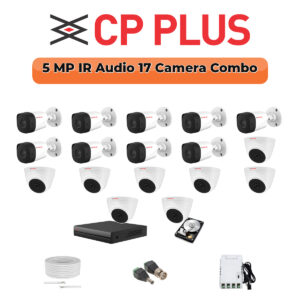 CP Plus 17 Camera 5MP HD CCTV Combo Kit | Built-in Mic | 32CH DVR / XVR | 1×4TB + 1×2TB