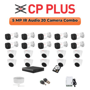 CP Plus 20 Camera 5MP HD CCTV Combo Kit | Built-in Mic | 32CH DVR / XVR | 1×4TB + 1×2TB