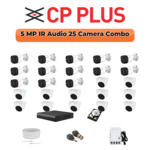 CP Plus 25 Camera 5MP HD CCTV Combo Kit | Built-in Mic | 32CH DVR / XVR | 1×4TB + 1×6TB