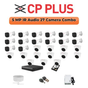 CP Plus 27 Camera 5MP HD CCTV Combo Kit | Built-in Mic | 32CH DVR / XVR | 1×4TB + 1×6TB