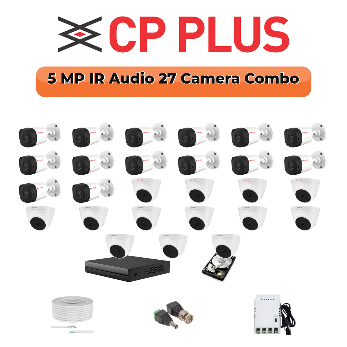 CP Plus 27 Camera 5MP HD CCTV Combo Kit | Built-in Mic | 32CH DVR / XVR | 1×4TB + 1×6TB 1 CP Plus 27 Camera 5MP HD CCTV Combo Kit | Built-in Mic | 32CH DVR / XVR | 1×4TB + 1×6TB