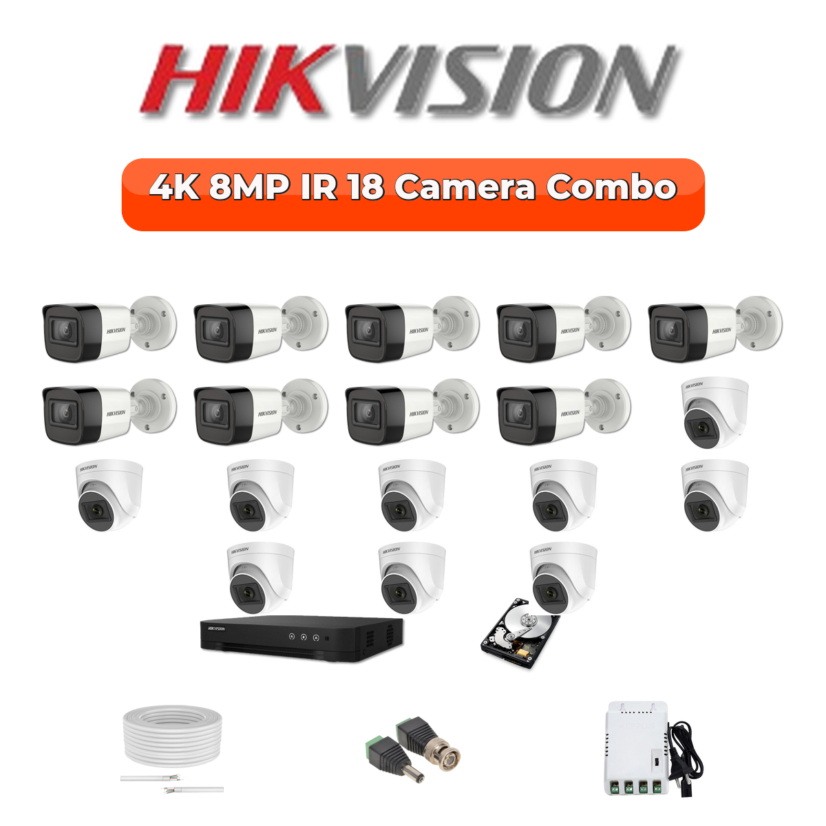 Hikvision 18 Camera 8MP HD CCTV Combo Kit | Smart IR | 32CH DVR / XVR | 1×4TB + 1×2TB 1 Hikvision 18 Camera 8MP HD CCTV Combo Kit | Smart IR | 32CH DVR / XVR | 1×4TB + 1×2TB
