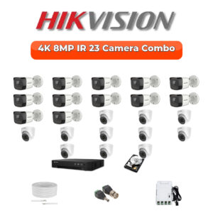 Hikvision 23 Camera 8MP HD CCTV Combo Kit | Smart IR | 32CH DVR / XVR | 2×4TB