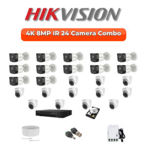 Hikvision 24 Camera 8MP HD CCTV Combo Kit | Smart IR | 32CH DVR / XVR | 2×4TB