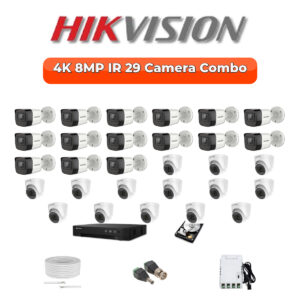 Hikvision 29 Camera 8MP HD CCTV Combo Kit | Smart IR | 32CH DVR / XVR | 2×6TB