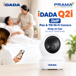 PRAMA iDADA Q2i 3MP Wi-Fi Pan & Tilt Smart Camera | Auto-Tracking | Two-Way Audio
