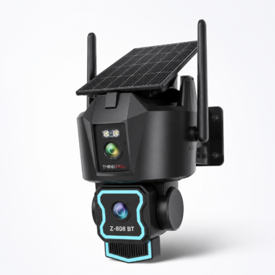THINKWILL Z-808 BT Batman Series 4G Solar AOV Camera | Dual 5MP | 360° View | Veeksy App