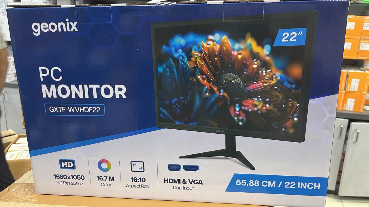 Geonix GXTF-WVHDF22 22-inch Monitor | 1680x1050 | HDMI + VGA | 3-Year Quoted Warranty 2 Geonix GXTF-WVHDF22 actual22inch monitor package
